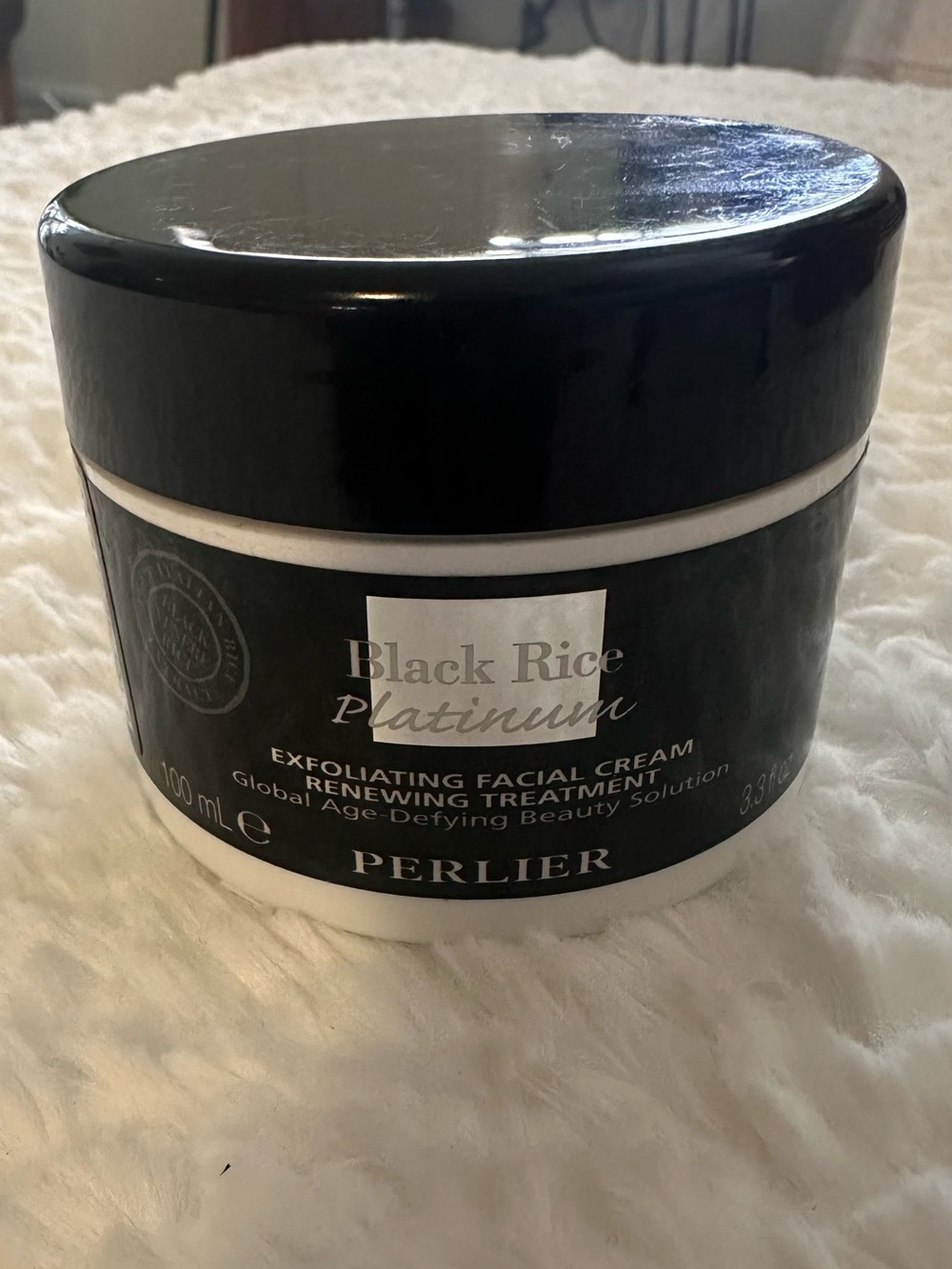 Perlier Black Rice Platinum Exfoliating Facial Cream - Black